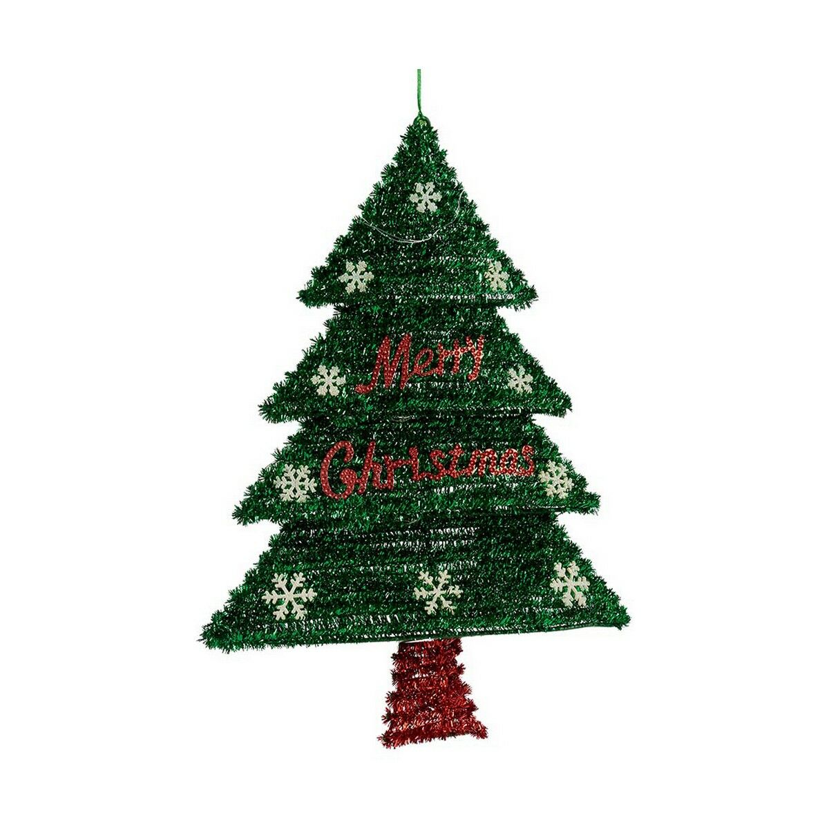 Decoration Christmas Tree 44 x 58,8 x 7 cm Red Silver Green Plastic polypropylene