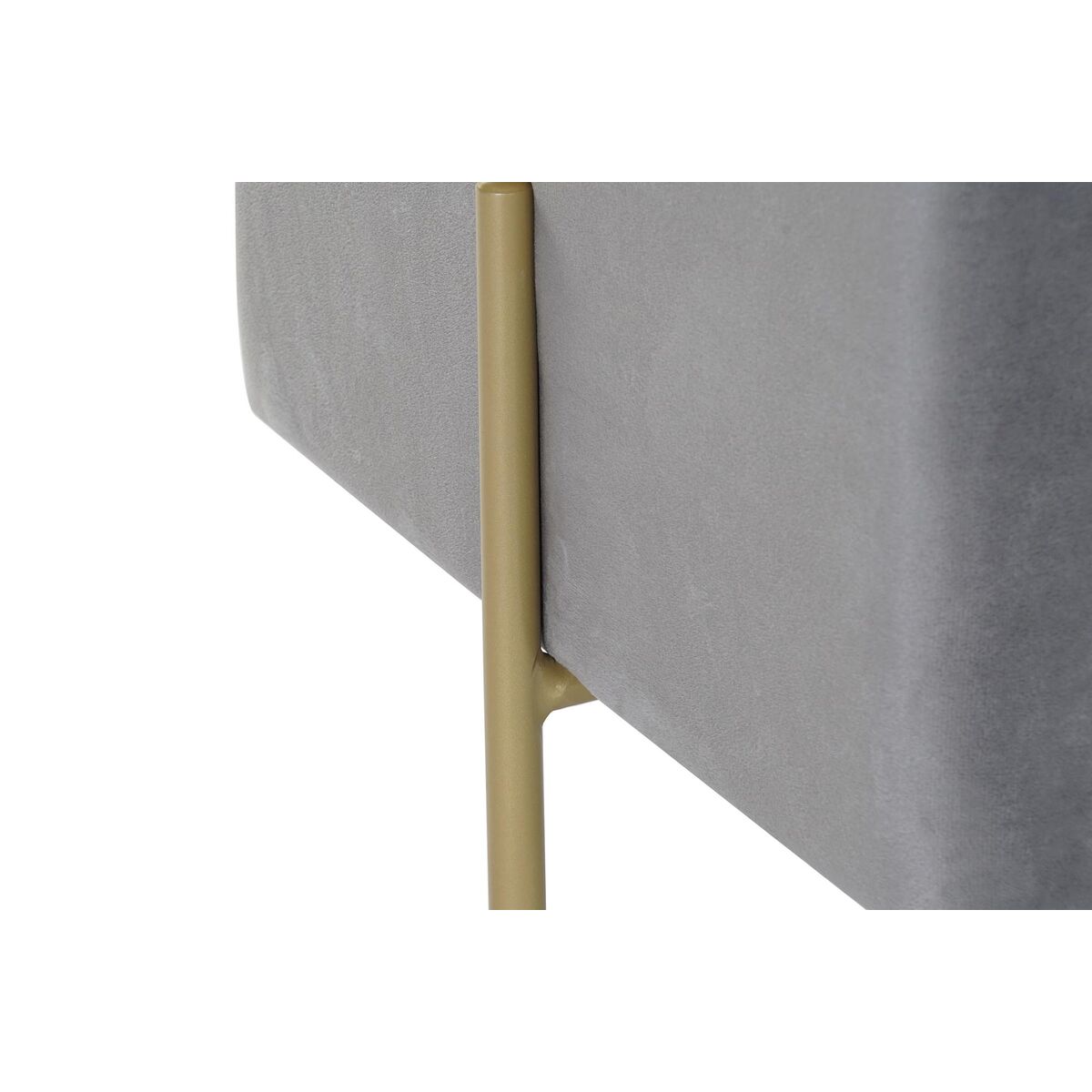 Fußstütze DKD Home Decor Scandi Grau Gold Metall Samt 42 x 42 x 45 cm