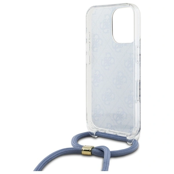 Guess GUHCP16LHC4SEB Apple iPhone 16 Pro hardcase Crossbody Cord 4G Print blue
