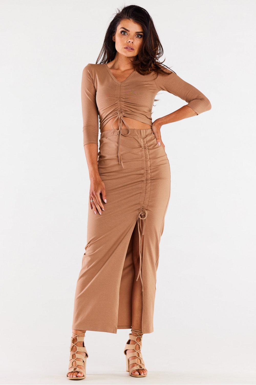  Long skirt model 181243 Infinite You  beige