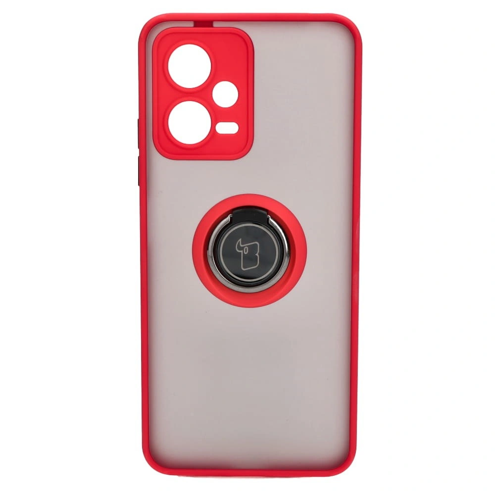 Bizon Case Hybrid Ring Xiaomi Poco X5 / Redmi Note 12 5G smoky with a red frame