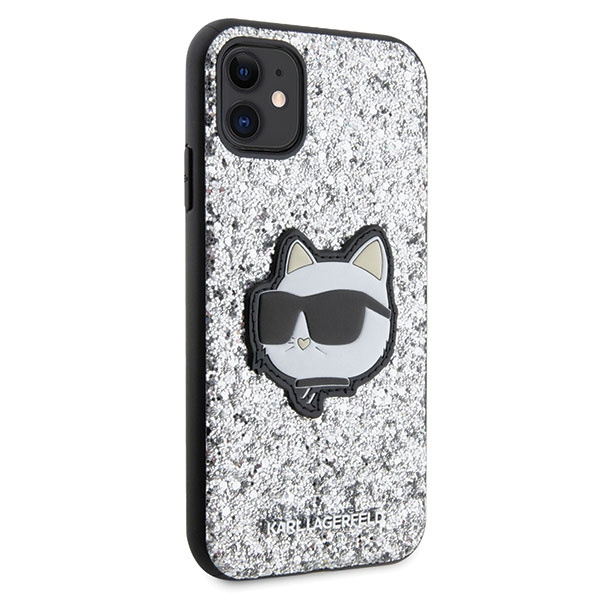 Karl Lagerfeld KLHCN61G2CPS Apple iPhone 11/XR silver hardcase Glitter Choupette Patch