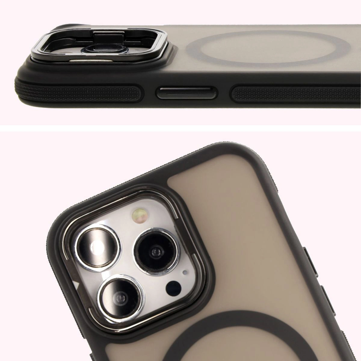 Bizon Case Eclipse Apple iPhone 13 Pro smoky with a black frame