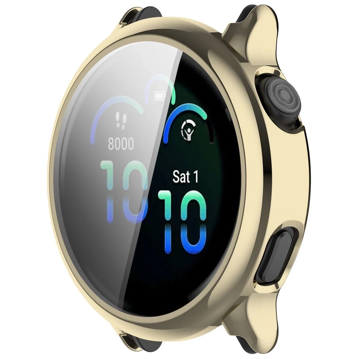 Etui z osłoną ekranu Bizon Case Watch Felipe do Garmin Vivoactive 6 złote