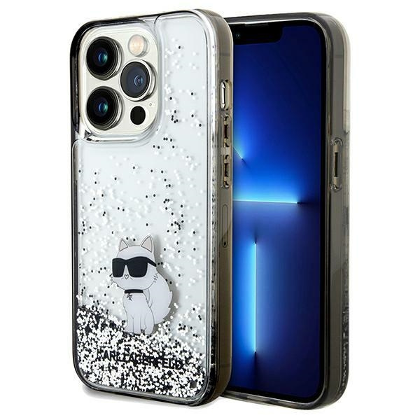 Karl Lagerfeld KLHCP14XLKCNSK Apple iPhone 14 Pro Max hardcase Liquid Glitter Choupette transparent
