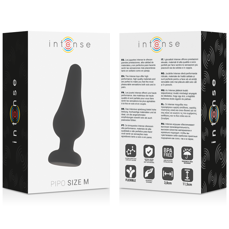 INTENSE ANAL PLUG PIPO M SILICONE BLACK 11 CM