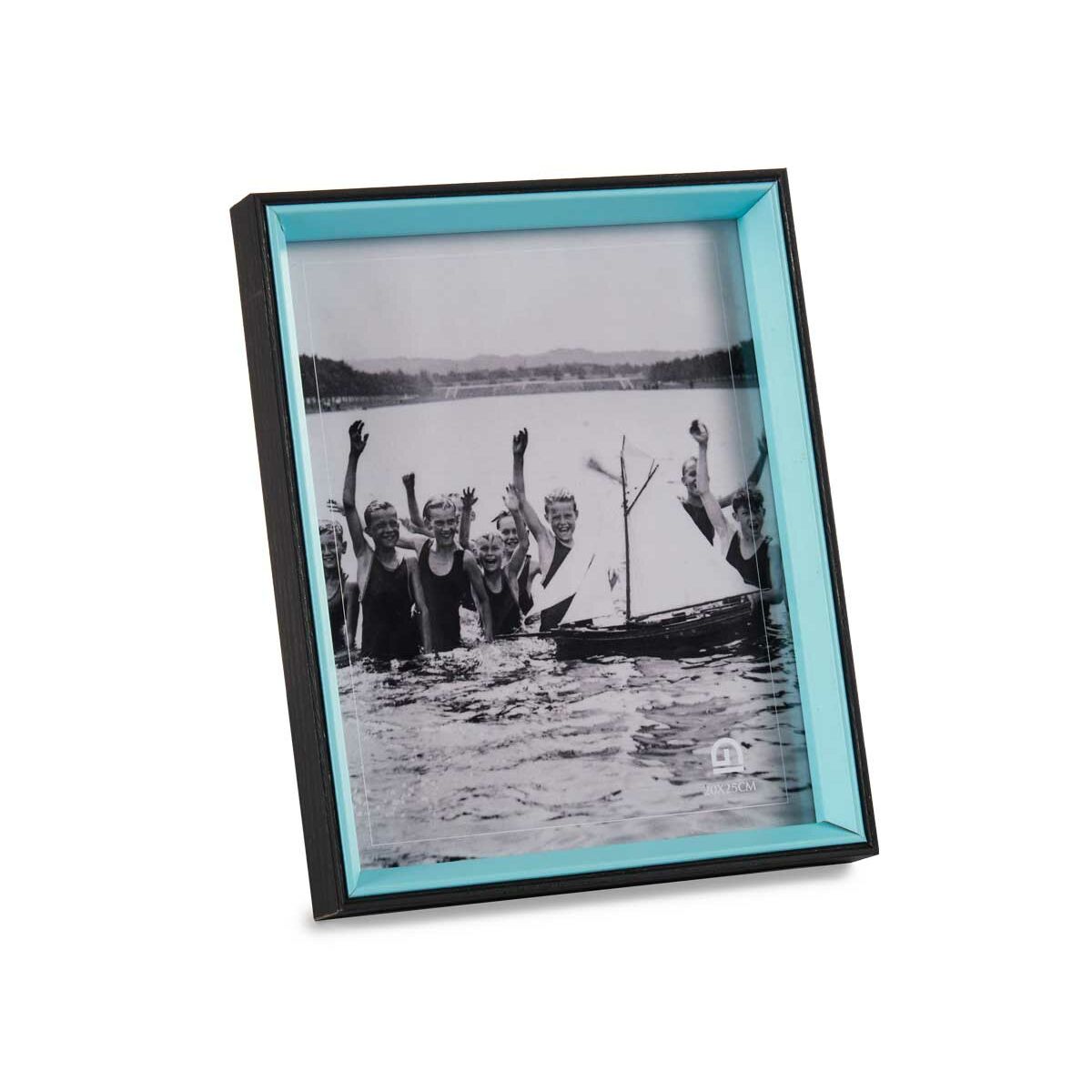 Photo frame Crystal Black Blue MDF Wood (6 Units) (3 x 27 x 22 cm)