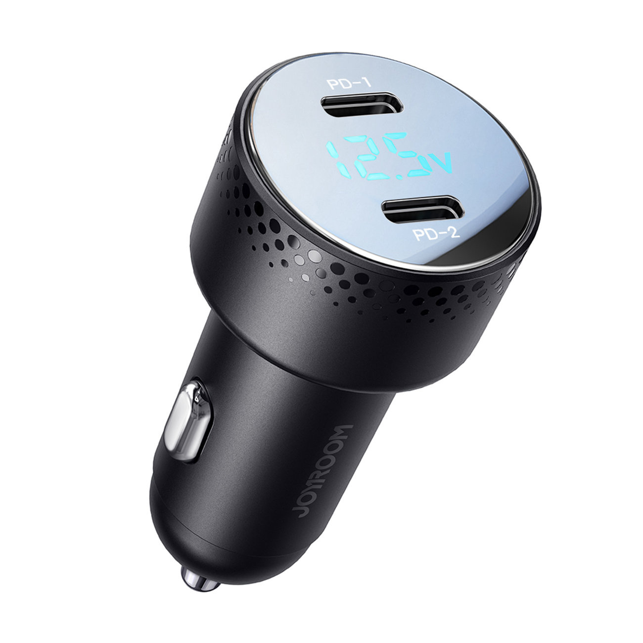 Joyroom JR-CCD02 Car Charger 2x USB-C 70W LED black