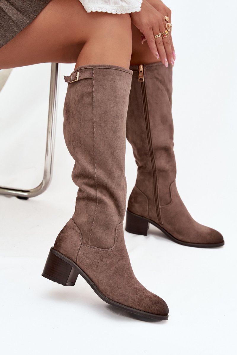  Heel boots model Step in style  beige