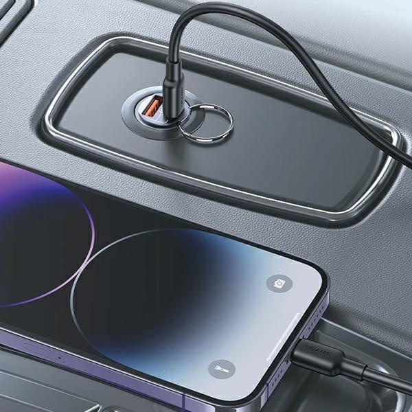 USAMS C38 USB-A, USB-C 30W PD Fast Charge car charger tarnish 
