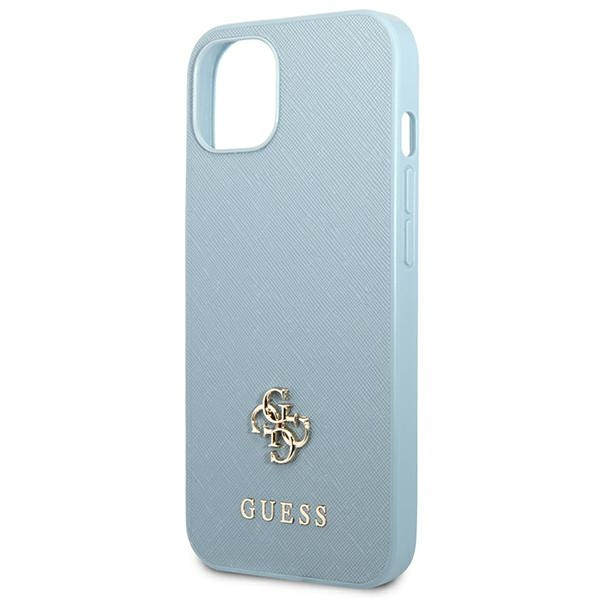 Guess GUHCP13SPS4MB Apple iPhone 13 mini blue hardcase Saffiano 4G Small Metal Logo