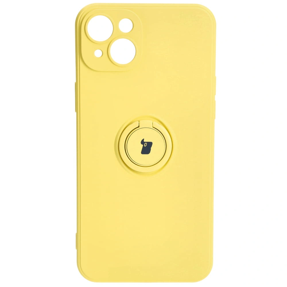 Bizon Case Silicone Ring Sq Apple iPhone 15 Plus yellow
