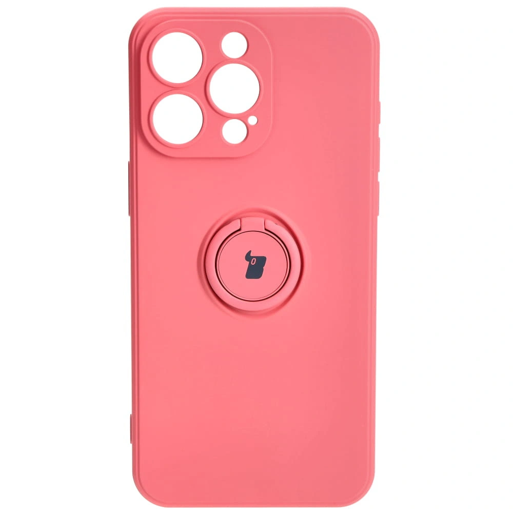 Bizon Case Silicone Ring Sq Apple iPhone 15 Pro Max dirty pink