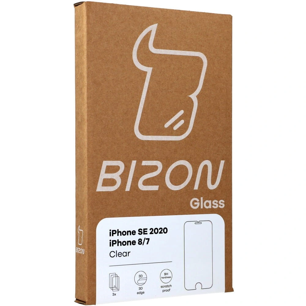 Bizon Glass Clear tempered glass - 3 pcs. + lens glass Apple iPhone SE 2022/2020 8/7