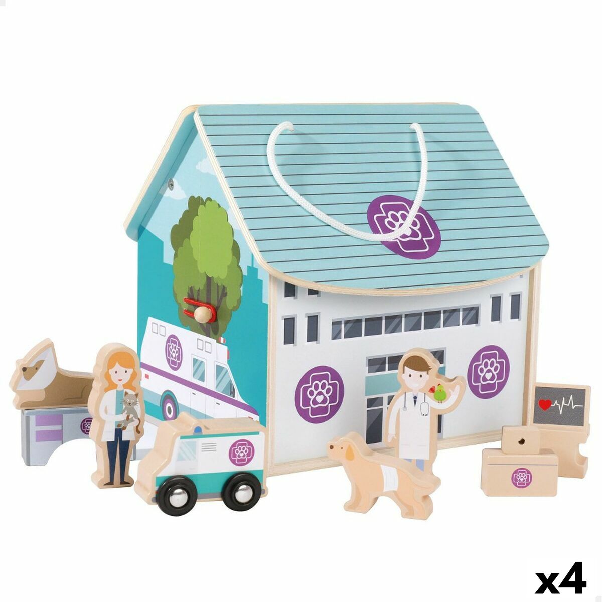 Playset Woomax Weterynarz 19 x 18 x 19 cm 9 Części 4 Sztuk