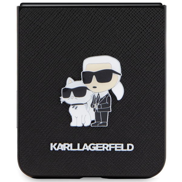 Karl Lagerfeld KLHCZF5SAKCNPK Samsung Galaxy Z Flip5 hardcase Saffiano Karl&Choupette Pin black
