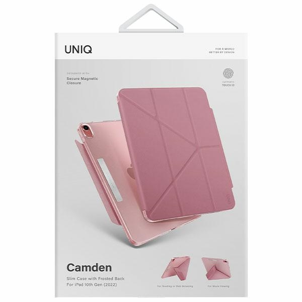 UNIQ Camden Apple iPad 10.9 2022 (10. generacji) rouge pink Antimicrobial