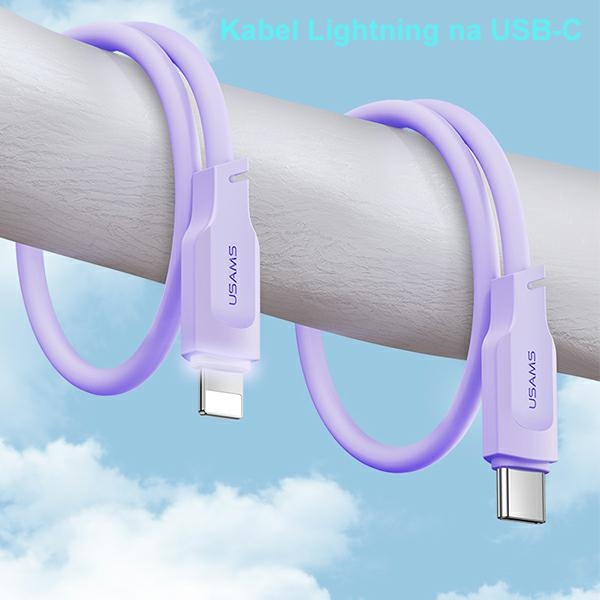 USAMS Lithe Series Cable USB-C/Lightning PD Fast Charging 1,2m 20W green (US-SJ566)