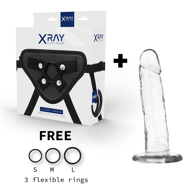 XRAY HARNESS + CLEAR COCK 18CM X 4CM