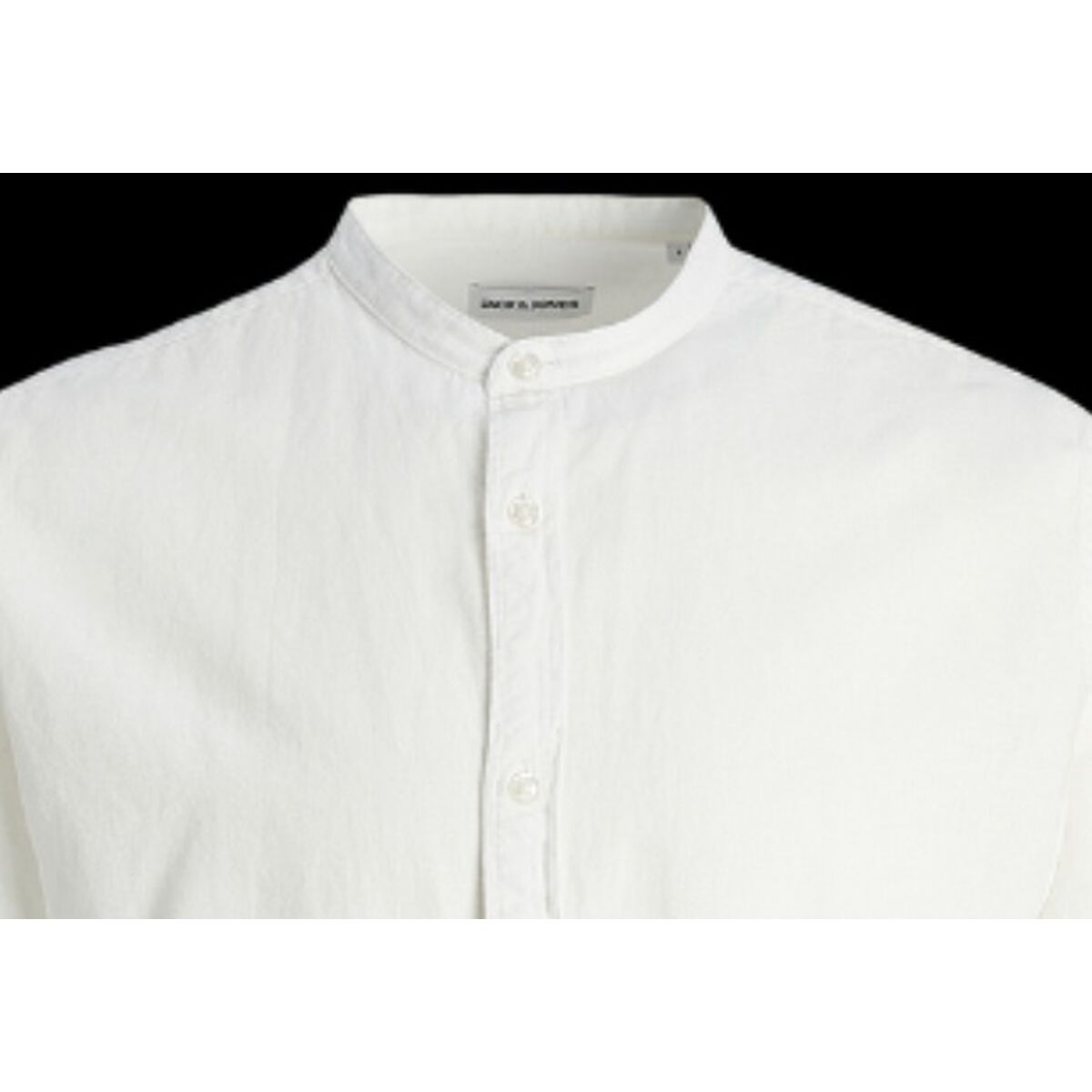 Men’s Long Sleeve Shirt Jack & Jones JJELINEN BLEND BAND 12248581 White