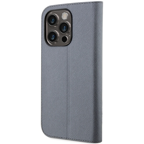 Karl Lagerfeld KLBKP14LSANKCPG Apple iPhone 14 Pro bookcase silver Saffiano Karl & Choupette
