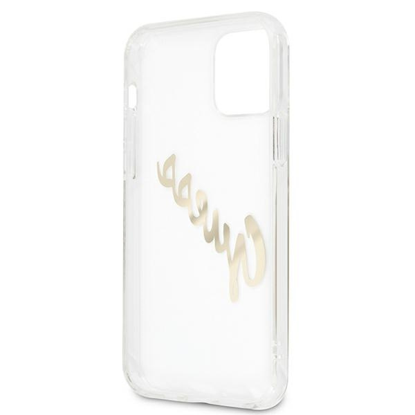 Guess GUHCP12MKTRSVGO Apple iPhone 12/12 Pro Transparent hardcase Vintage Script Gold