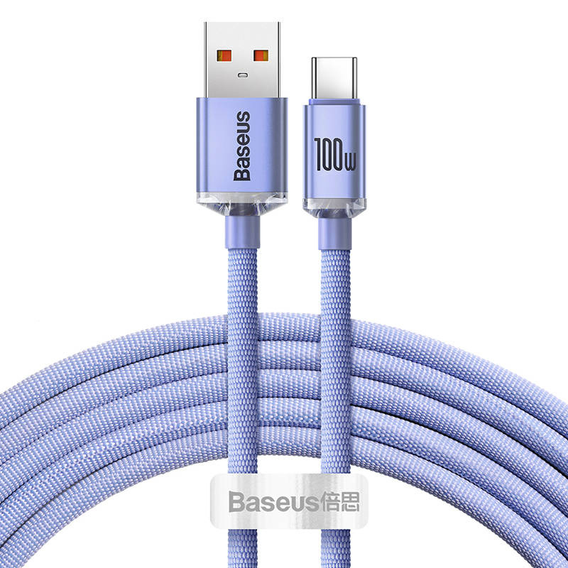 Baseus Crystal Shine USB-A/USB-C Cable 5A, 1.2m (purple)