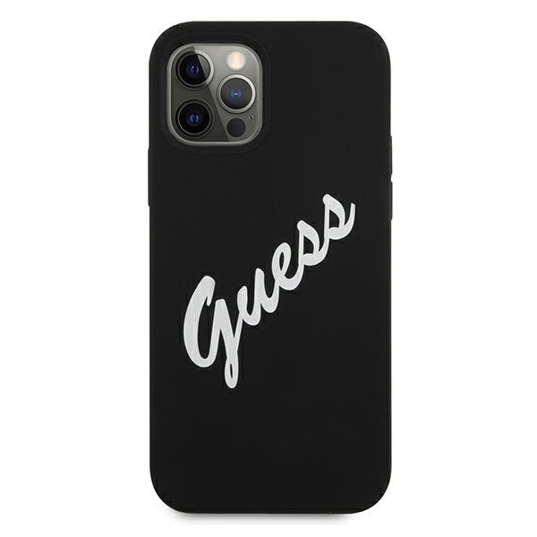 Guess GUHCP12LLSVSBW Apple iPhone 12 Pro Max black white hardcase Silicone Vintage