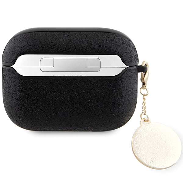 Guess GUAP2PGEHCDK AirPods Pro 2 cover Fixed Glitter Heart Diamond Charm black