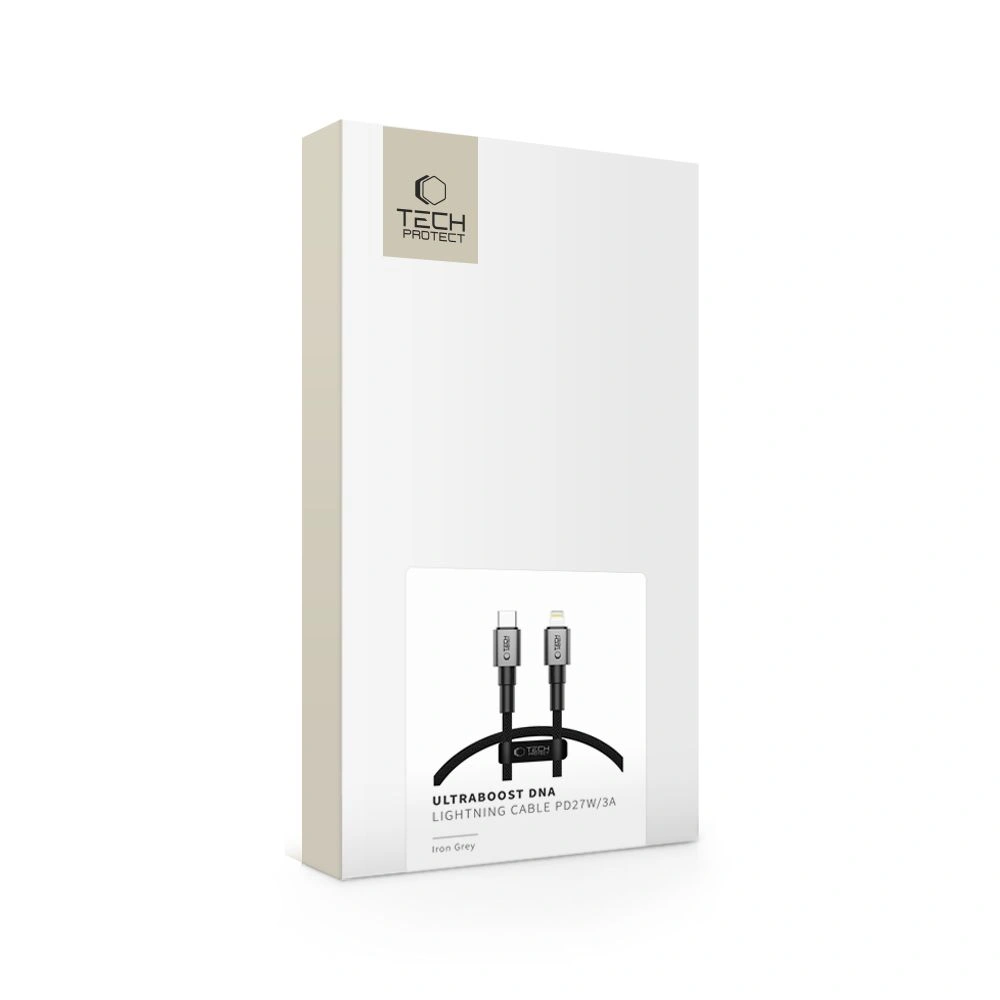 Tech-Protect Ultraboost DNA USB-C / Lightning Cable PD 27W / 3A 25cm Iron Grey