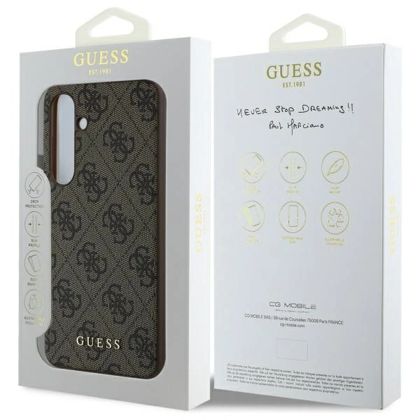 Guess GUHCS24FEGF4GBR Samsung Galaxy S24 FE hardcase 4G Charms Collection brown
