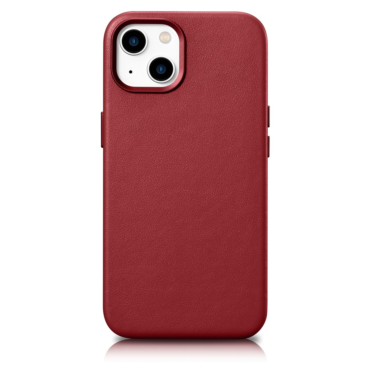 iCarer Case Leather MagSafe Apple iPhone 14 Plus red