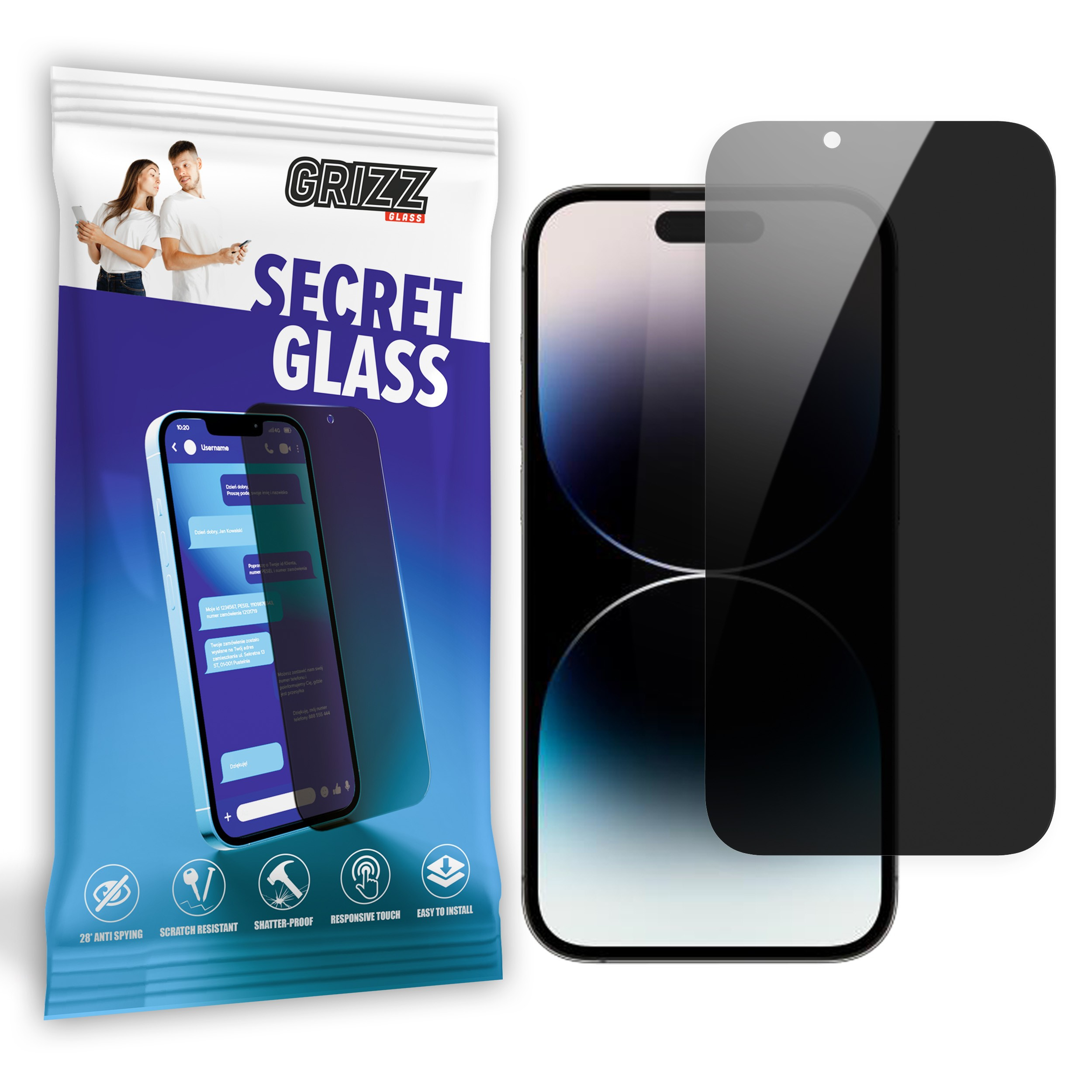 GrizzGlass SecretGlass Apple iPhone 15 Pro Max