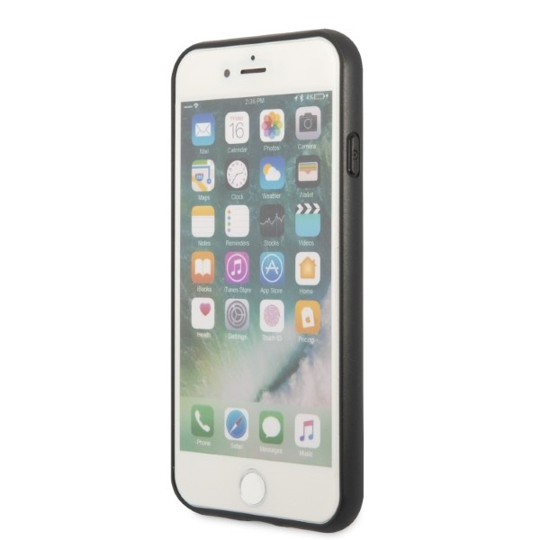 Guess GUHCI8PSATPK Apple iPhone SE 2022/SE 2020/8/7 hardcase black hardcase Saffiano Triangle Logo Cardslot