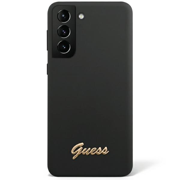 Guess GUHCS23SSLSMK Samsung Galaxy S23 black hardcase Silicone Vintage Gold Logo
