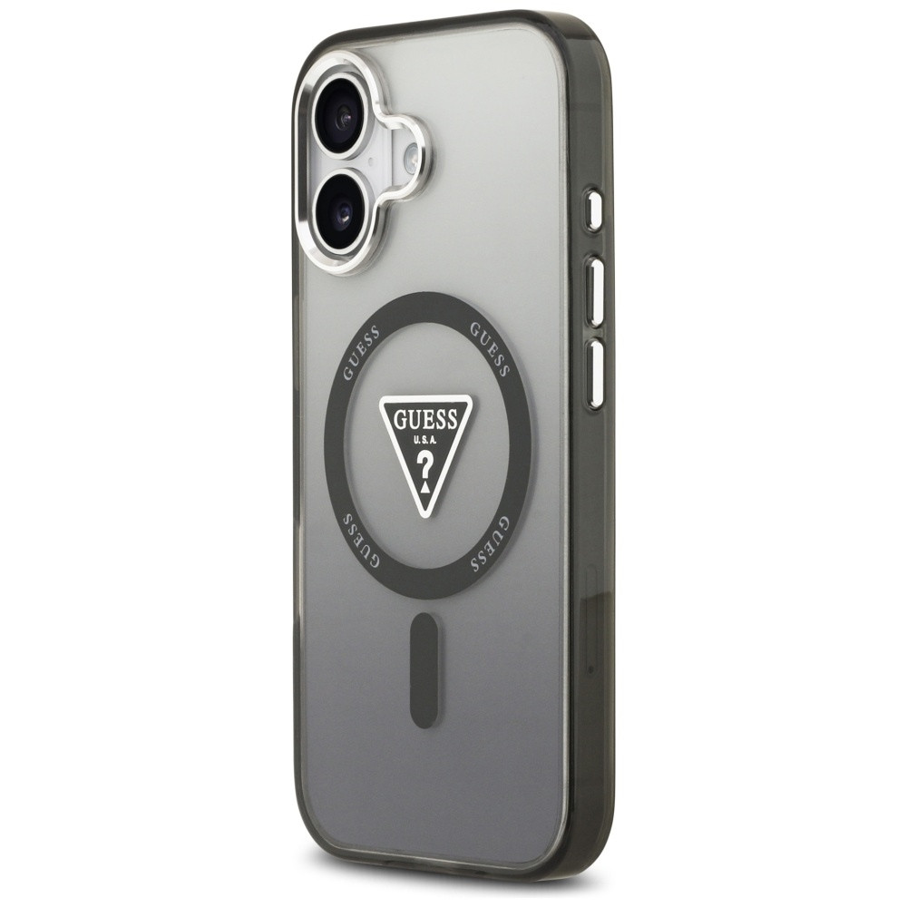 Etui Guess IML Gradient Triangle Logo MagSafe do Apple iPhone 17 czarny