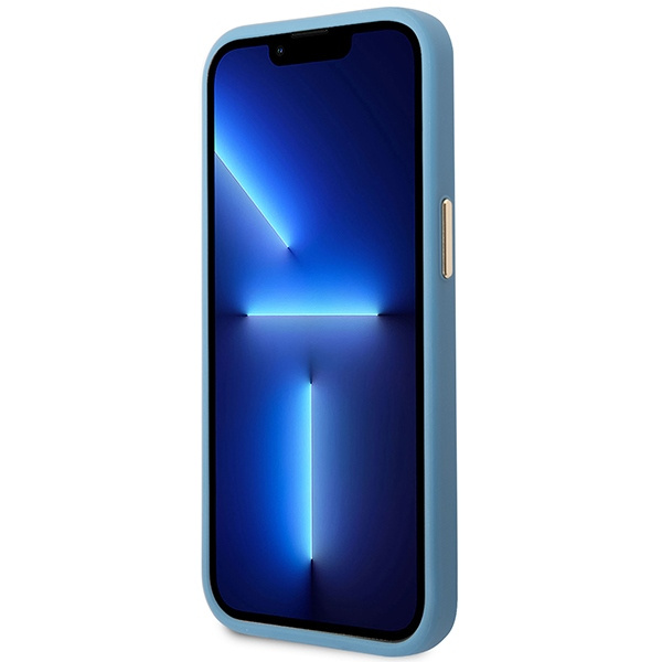 Guess GUHMP14LU4GPRB Apple iPhone 14 Pro blue hard case 4G Logo Plate MagSafe