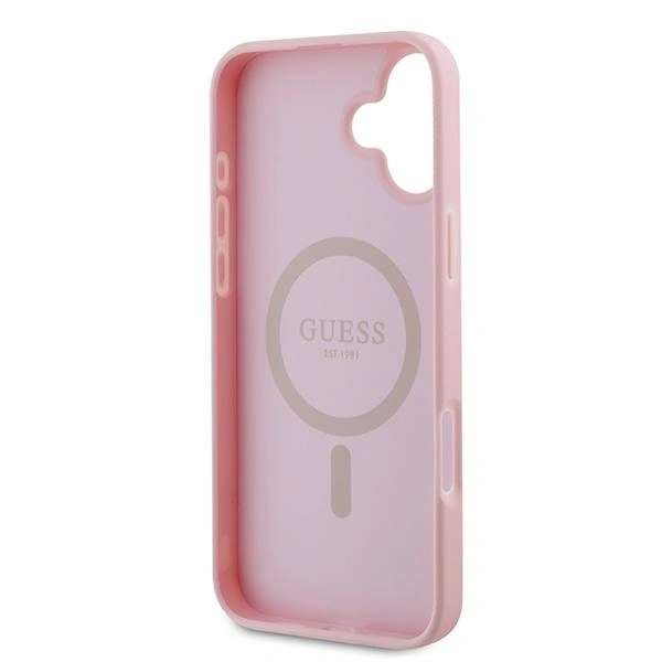 Case Guess GUHMP16MPGHSMMP Apple iPhone 16 Plus hardcase Grained Ring MagSafe pink