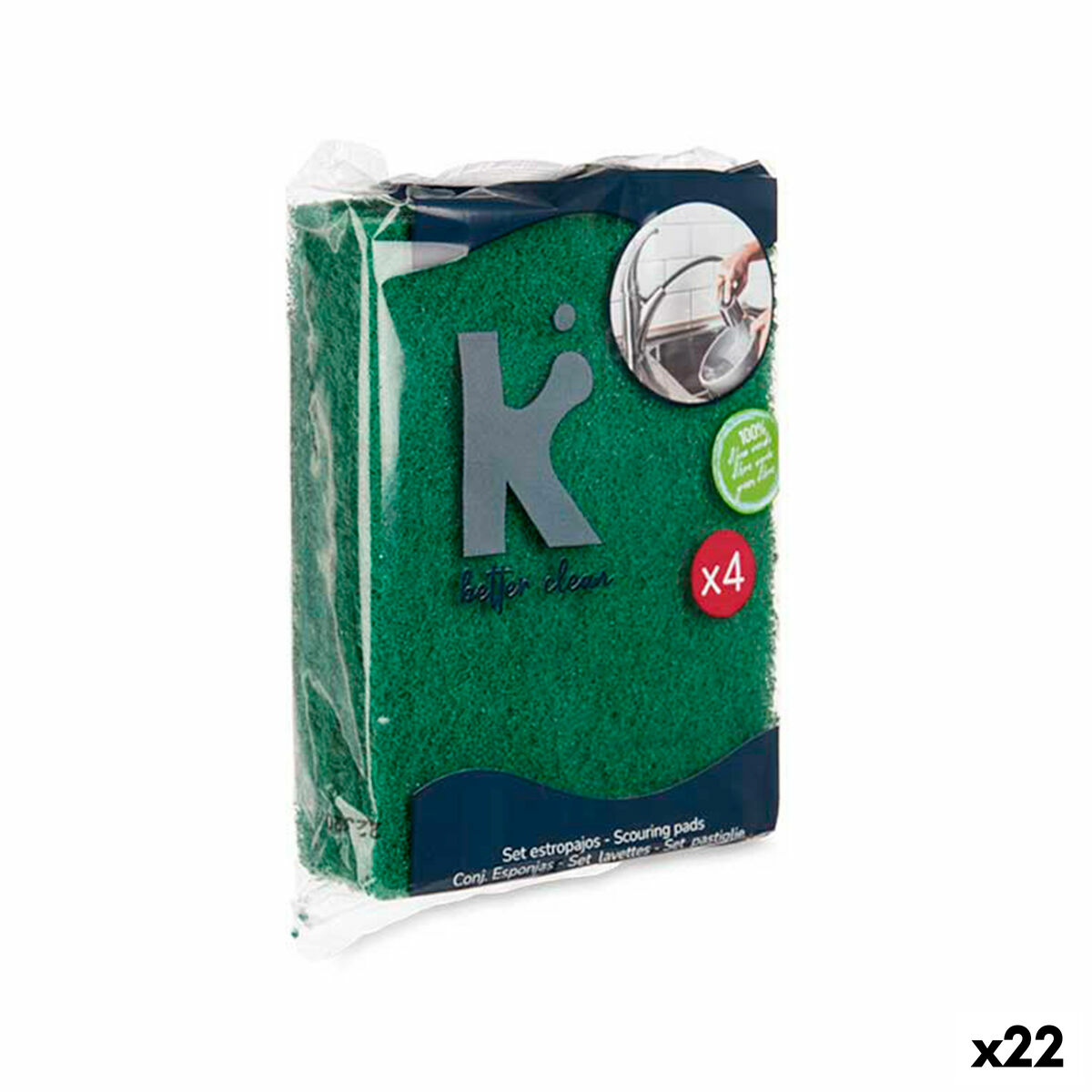 Set of scourers Green Abrasive fibre (22 Units)