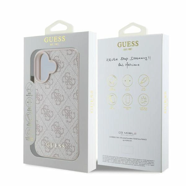 Case Guess GUHCP16SG4GFPI Apple iPhone 16 hardcase 4G Classic pink