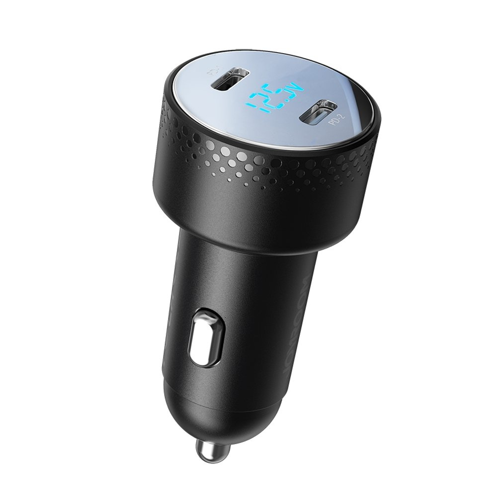 Joyroom JR-CCD02 Car Charger 2x USB-C 70W LED black