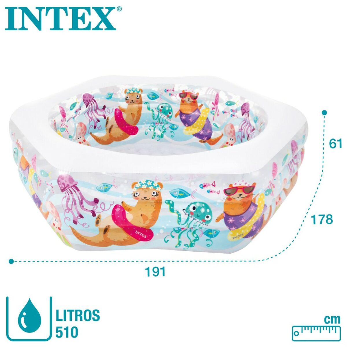 Aufblasbarer Pool   Intex         Wassermann 191 x 61 x 178 cm  