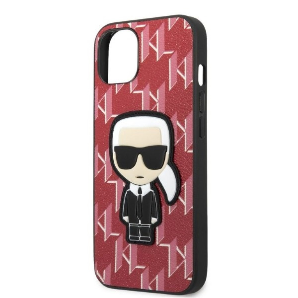 Karl Lagerfeld KLHCP13SPMNIKPI Apple iPhone 13 mini hardcase red Monogram Ikonik Patch