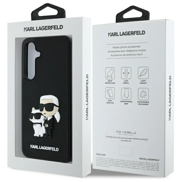 Karl Lagerfeld KLHCS24FE3DRKCNK Samsung Galaxy S24 FE hardcase 3D Rubber Karl&Choupette black