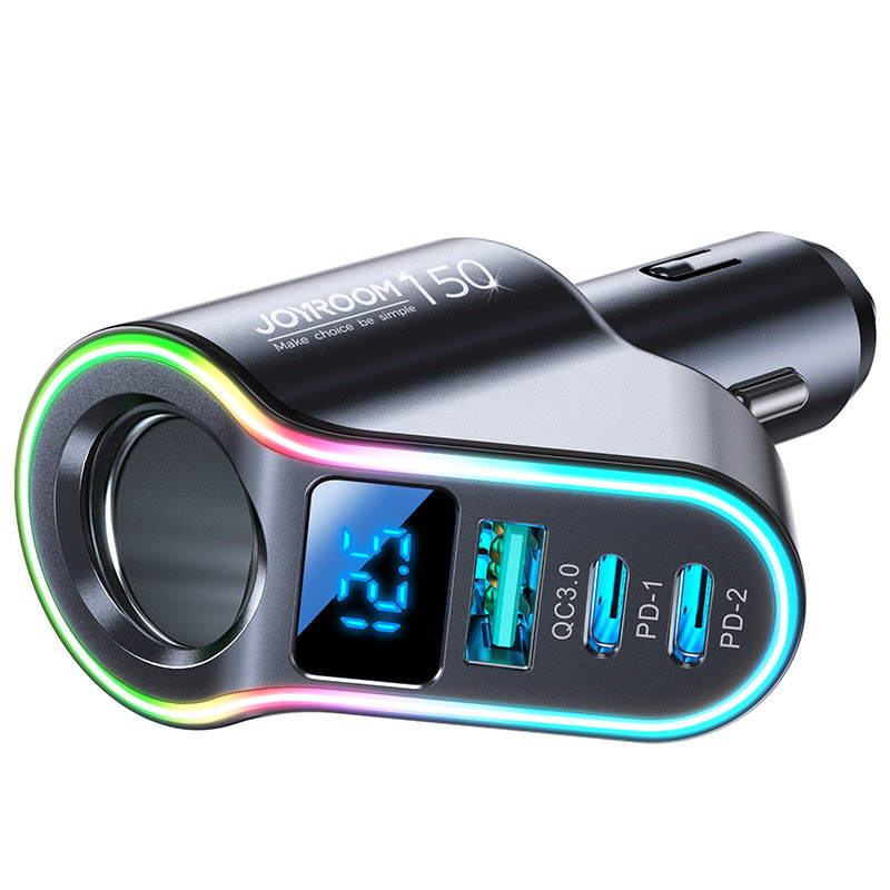 Joyroom Car Charger 4w1 USB-A QC 3.0/2xUSB-C PD 150W black (JR-CL21)