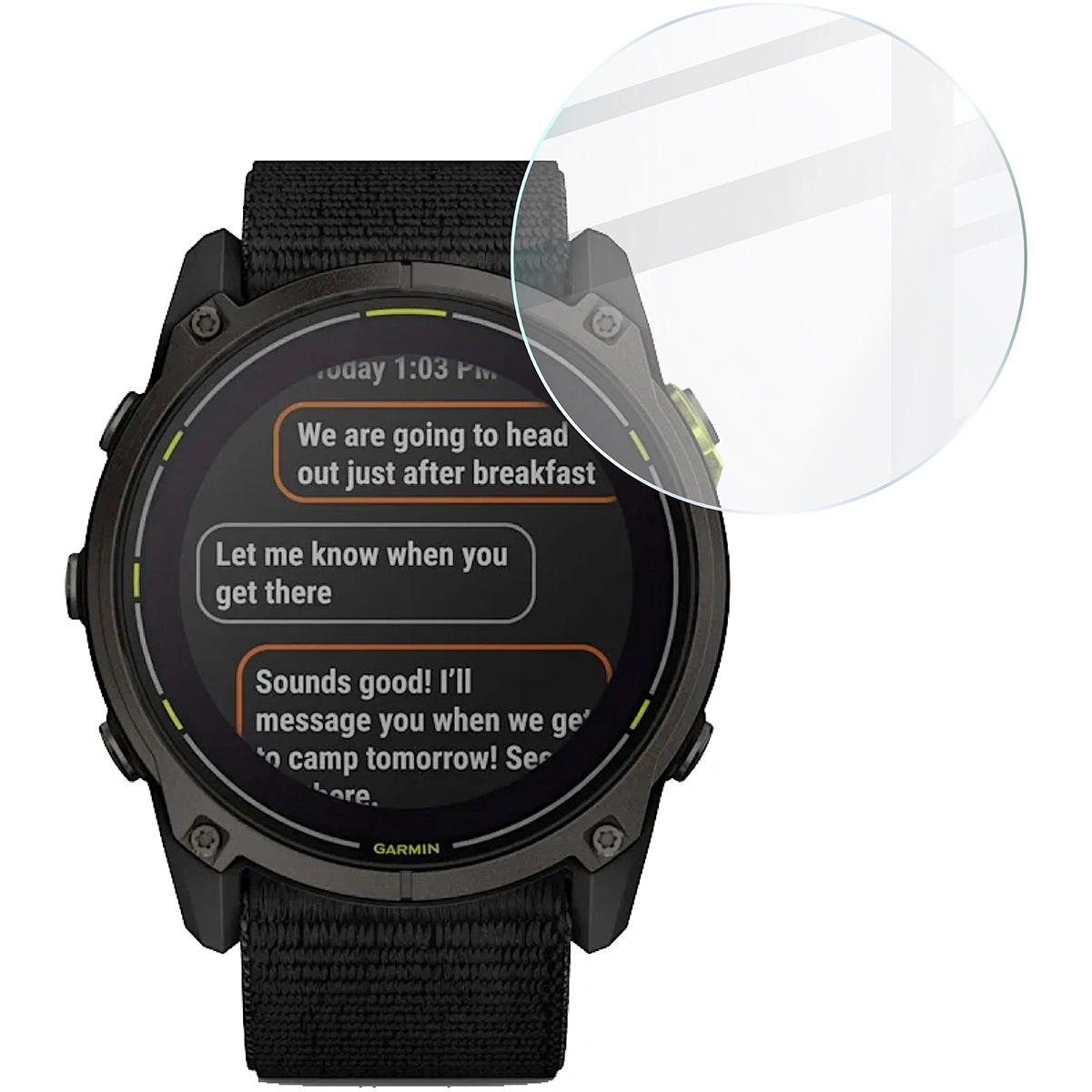 Bizon Glass Watch Clear Garmin Enduro 3