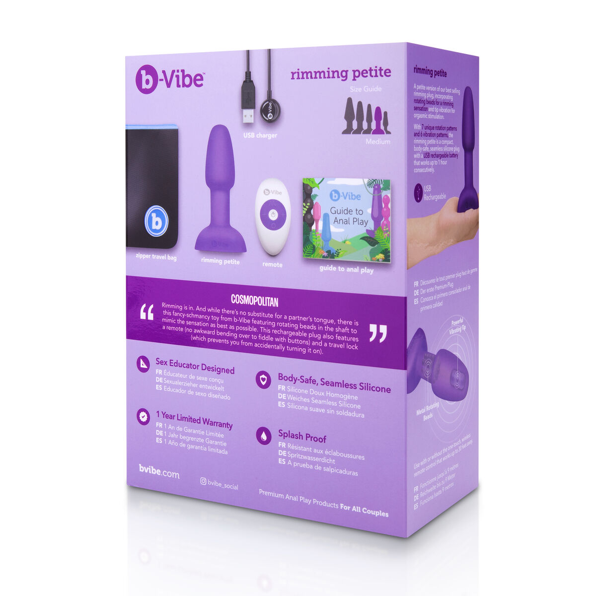 Small Purple Anal Rimming Plug B-Vibe 93044 Small Purple Anal Rimming Plug B-Vibe 93044