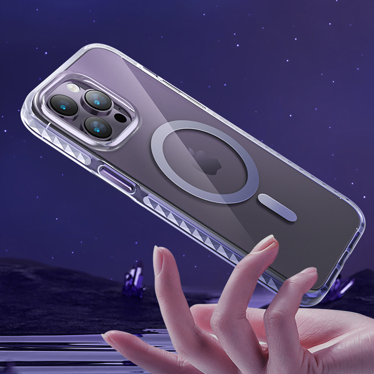 Kingxbar PQY Ice Crystal MagSafe Apple iPhone 14 Plus silver