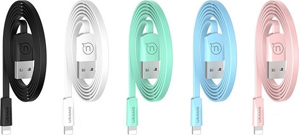 USAMS Flat Cable U2 Lightning 1,2m black SJ199IP01 Apple iPhone 5/6/7/8/X (US-SJ199)
