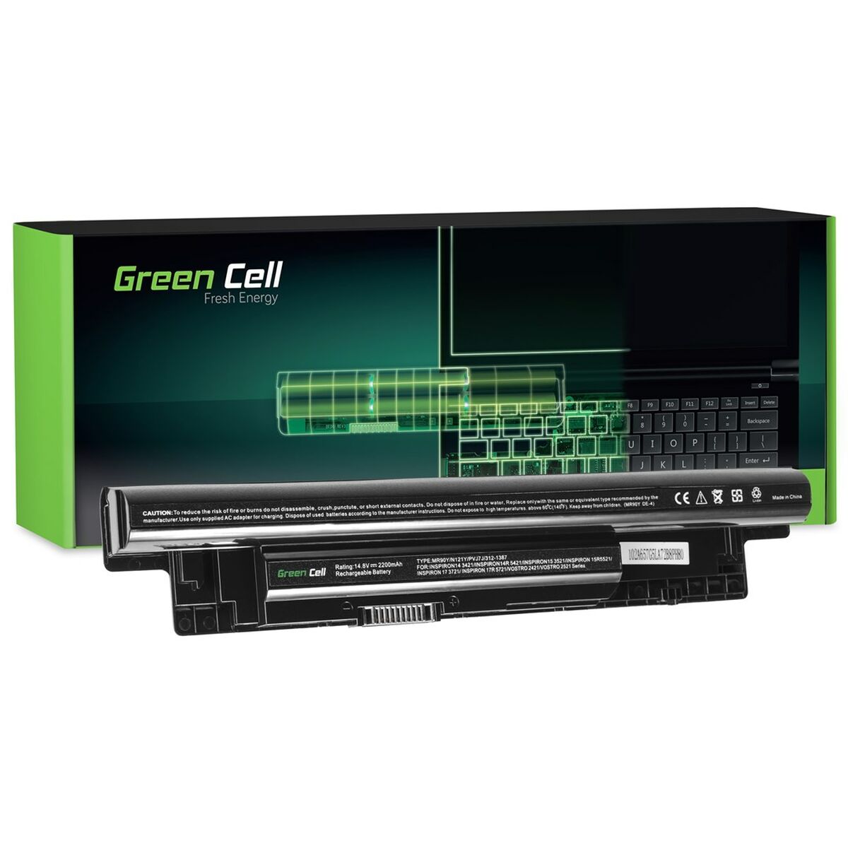 Notebook Battery Green Cell XCMRD Black 2200 mAh